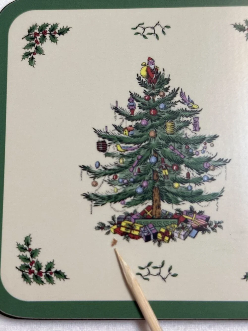Spode Christmas Tree coasters by Pimpernel Cork-Backed Coasters, set of 6